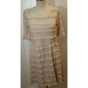 Miss Chievous Dress Junior Large Lace Mini Fit Flare Scoop Neck